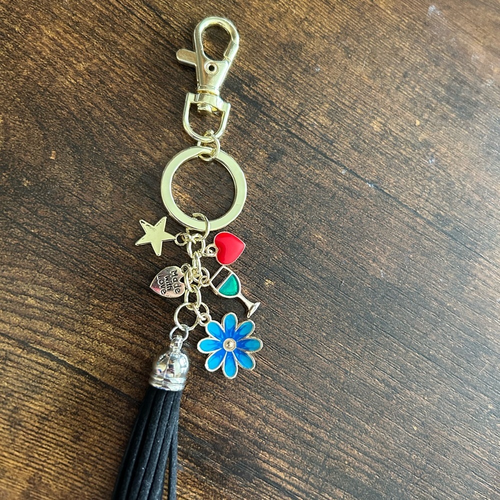 Gold and Black Charm‎ Keychain